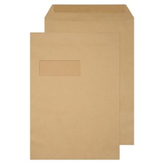 Pocket Gummed Window Manilla C4 324x229 90gsm Envelopes