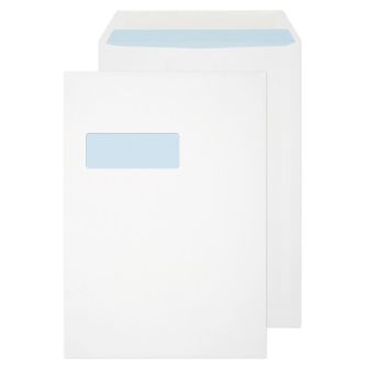 Pocket Gummed Window White C4 324x229 100gsm Envelopes