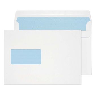 Wallet Self Seal Window White C5 162x229 100gsm Envelopes
