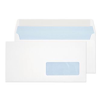 Wallet Peel and Seal Right-Hand Window White DL 110x220 100gsm Envelopes