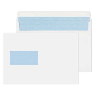 Wallet Self Seal Window White C5+ 162x238 90gsm Envelopes