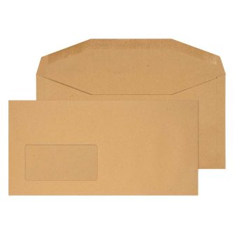 Mailer Gummed Window Manilla DL+ 114x235 80gsm Envelopes