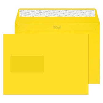Wallet Peel and Seal Window Banana Yellow C5 162x229 120gsm Envelopes