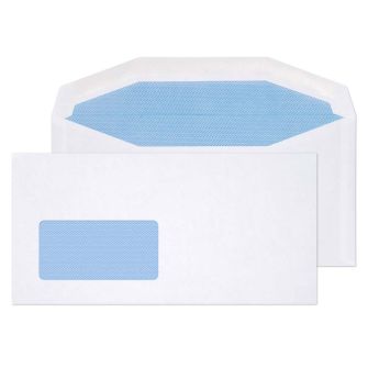 Mailer Gummed Low Window White DL+ 114x229 80gsm Envelopes