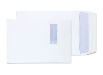 Gusset Pocket Peel and Seal Window White B4 350x250x25 140gsm