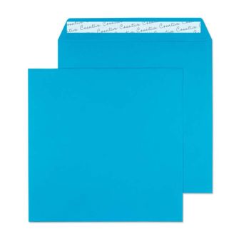 Square Wallet Peel and Seal Caribbean Blue 220x220 120gsm Envelopes