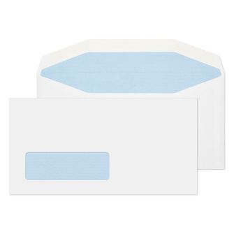 Mailer Gummed Low Window White DL+ 121x235 90gsm Envelopes