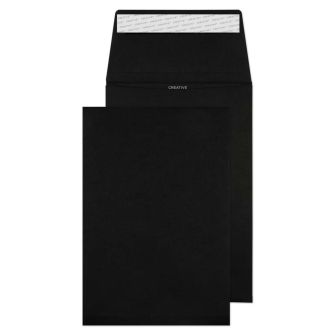 Gusset Pocket Peel and Seal Jet Black C5 229x162x25 140gsm Envelopes