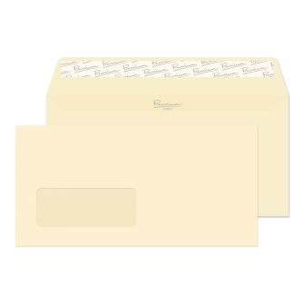 Wallet Peel and Seal Window Cream Wove DL 110x220 120gsm Envelopes