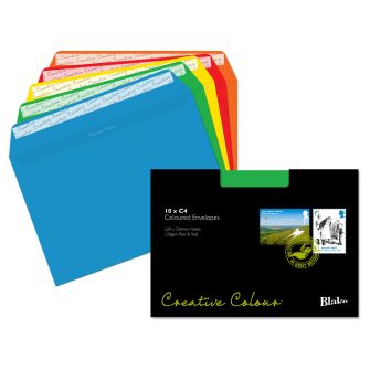 C4 Assorted Peel & Seal Wallet Envelopes - Box of 10 Envelopes