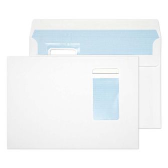 Wallet Self Seal Portrait Window White C5 162x229 100gsm Envelopes