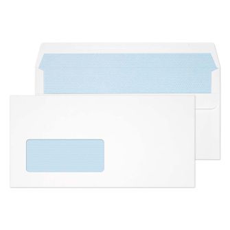 Wallet Self Seal Low Window White 110x220 110gsm Envelopes