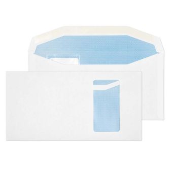 Mailer Gummed Portrait Window White DL+ 121x235 90gsm Envelopes