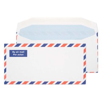 Airmail Wallet Gummed White DL 110x220 80gsm Envelopes