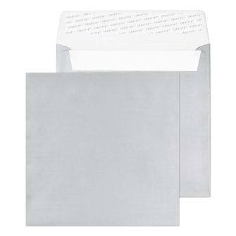 Square Wallet Peel and Seal Metallic Silver 160x160 130gsm Envelopes