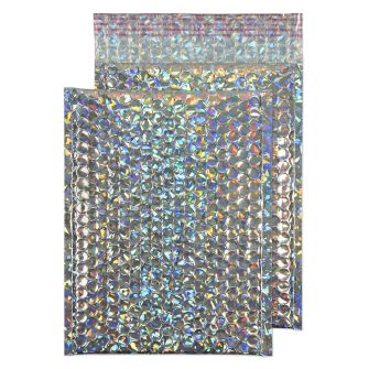 Metallic Bubble Padded Pocket Peel and Seal Holographic BX100 250x180