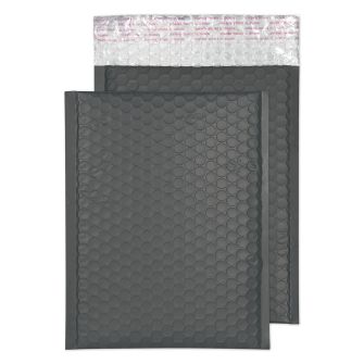 Metallic Bubble Padded Pocket Peel and Seal Graphite Grey BX100 250x180