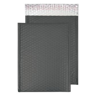 Metallic Bubble Padded Pocket Peel and Seal Graphite Grey BX100 320x240