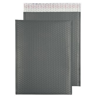 Metallic Bubble Padded Pocket Peel and Seal Graphite Grey BX50 450x324