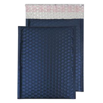 Metallic Bubble Padded Pocket Peel and Seal Oxford Blue BX100 250x180