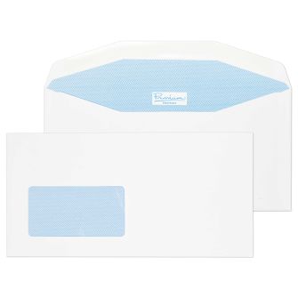 Mailer Gummed Window White DL+ 114x229 90gsm Envelopes