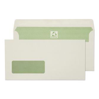 Wallet Self Seal Window Natural White DL 110x220 90gsm Envelopes