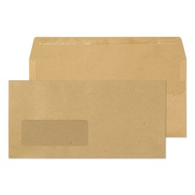 Wallet Self Seal Window Manilla DL 110x220 80gsm Envelopes