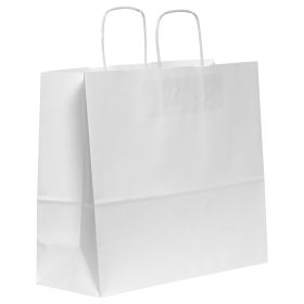 Twist Handled White Kraft Paper Carrier Bag 340x120x290mm 100gsm
