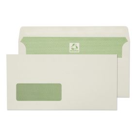 Wallet Self Seal Window Natural White DL 110x220 90gsm Envelopes