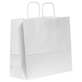 Twist Handled White Kraft Paper Carrier Bag 310X170X340mm 100gsm
