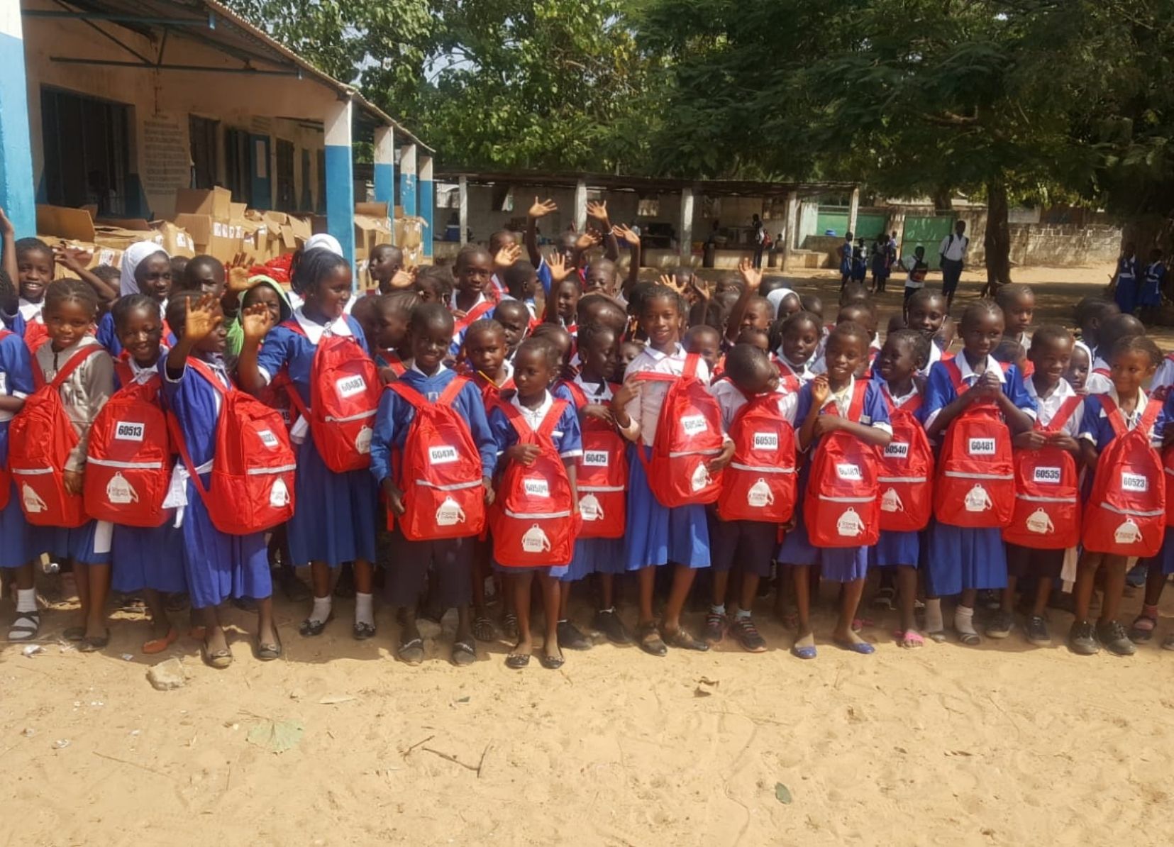 Distributing 600 SchoolBags in The Gambia