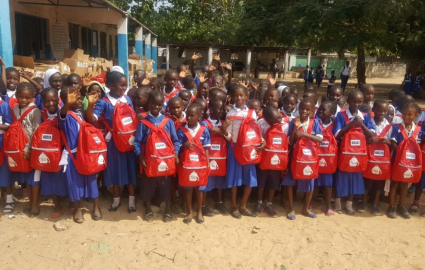 Distributing 600 SchoolBags in The Gambia